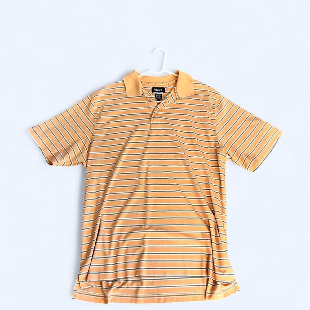 Ashworth Men's Orange and Yellow Polo-shirts